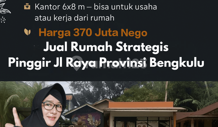 Jual Rumah Bengkulu Dan Tempat Usaha Pinggir Jln Raya Provinsi
