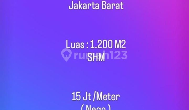 For Sale Sunrise Garden Plot 1,200 M2. Kedoya. West Jakarta For Sale Sunrise Garden Plot 1,200 M2. Kedoya. West Jakarta