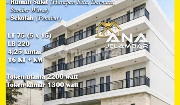 Ana Kost Baru 4.25Lt Luas 5X15m2 Lokasi Strategis Cocok Invest, 16Kt, 16Km, di Tomang - * Good- Deal !!*
